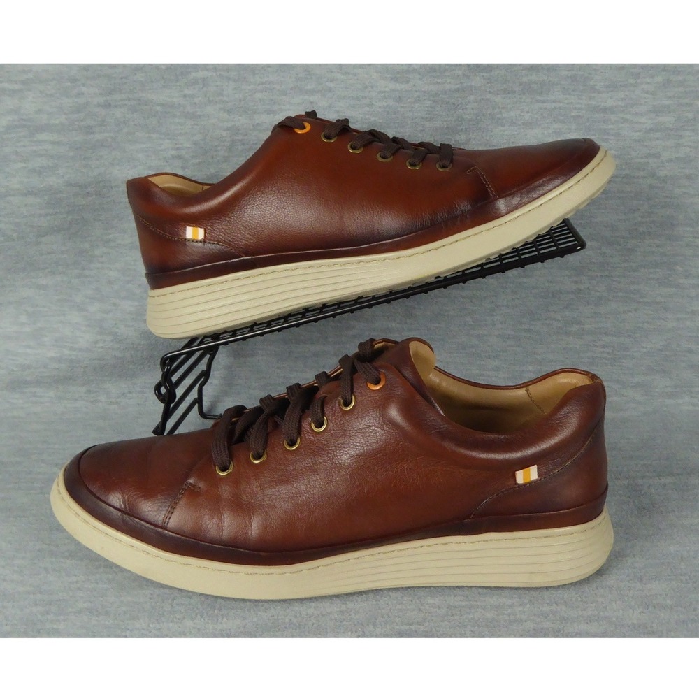 Samuel Hubbard Featherlight Fast Shoes Mens 11 M Brown Cognac Leather Sneakers